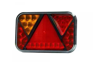 Hátsólámpa LED-es Canbus-os, Bajonet csatlakozós, 12V 5 funkciós (fék , köd, helyzet, rendszám, index) 130x200 háromszög prizmával