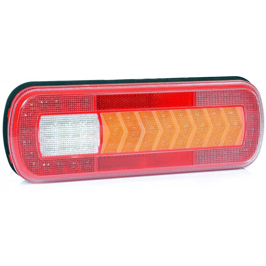 !!!ÚJDONSÁG!!! - Hátsólámpa 12-24V LED-es Futóindexes 5funkciós (hj.+fék+index+köd+tolató) 283x100mm, vast.: 29mm, csartáv.: 116mm
