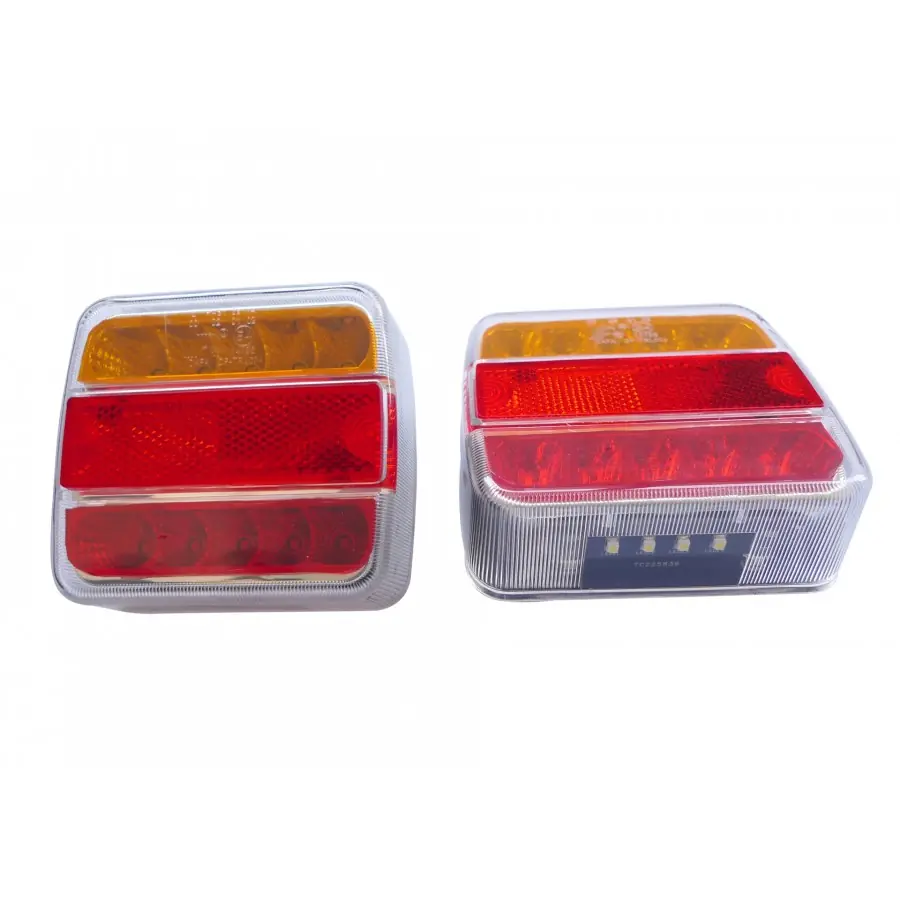 Utánfutó hátsó lámpa LED 4 func.( VIN 42) (hj+fék+index+rendszám) 105mmx100mm vastags 40mm 12V