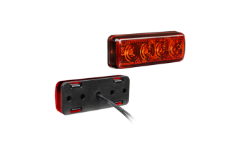 Hátsó helyzetjelző lámpa, piros, 4 LED-es, 12V-24V, 0,6W, méret: 70x26x15, 0,2m kábel