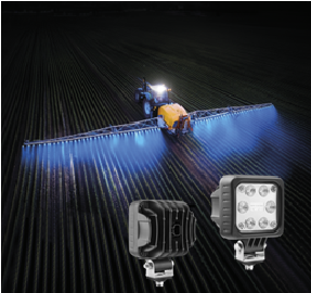 Munkalámpa 6 LED-es kék fénnyel, mezőgazdasági permetezőkhöz, 12V-48V, 20W, sugárszög 6°