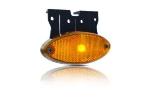 LED jelzőlámpa, sárga reflektorral, 12-36V, 0,5m-es villanysugárral