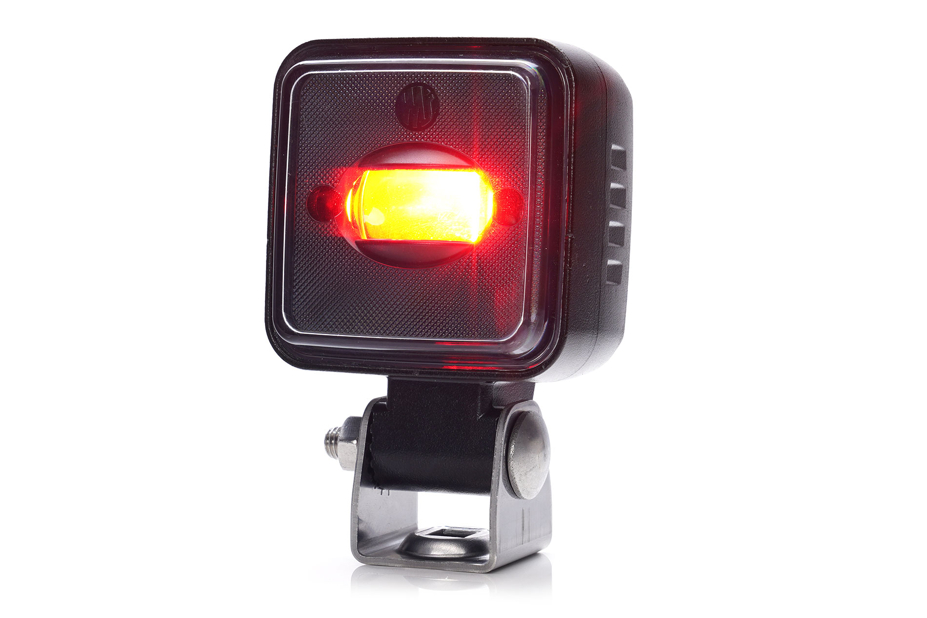 Targonca biztonsági lámpa PIROS csíkot vetít, 2,5m kábel, 12-70V, 76x76mm + tartó W266 2242