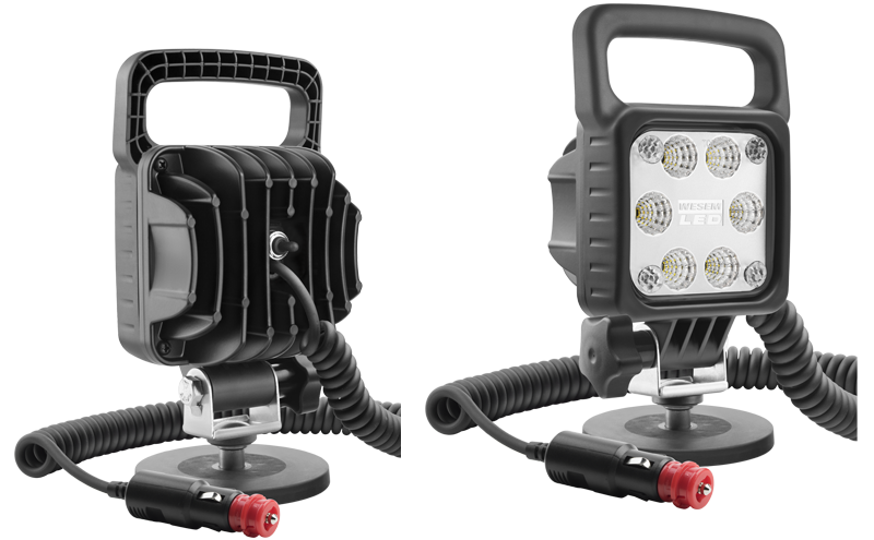 Munkalámpa LED-es, 2000lm, 12V-24V, spirálkábel 8m, szivargyujtó csatlakozó, fogantyú