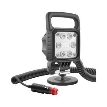 LED- es munkalámpa mágneses tartóval, spirál kábeles kapcsolóval, 100x100x76, 30W, 3000lm, 12V-24V,