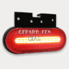 !!!ÚJDONSÁG!!! - Szélességjelzõ 12-24V kerekített alakú Piros LED-es +Tartó 126mm x 51mm (FT-70C+K LED)